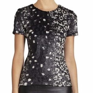 BCBGMaxAzria Black and Gray Textured Blouse